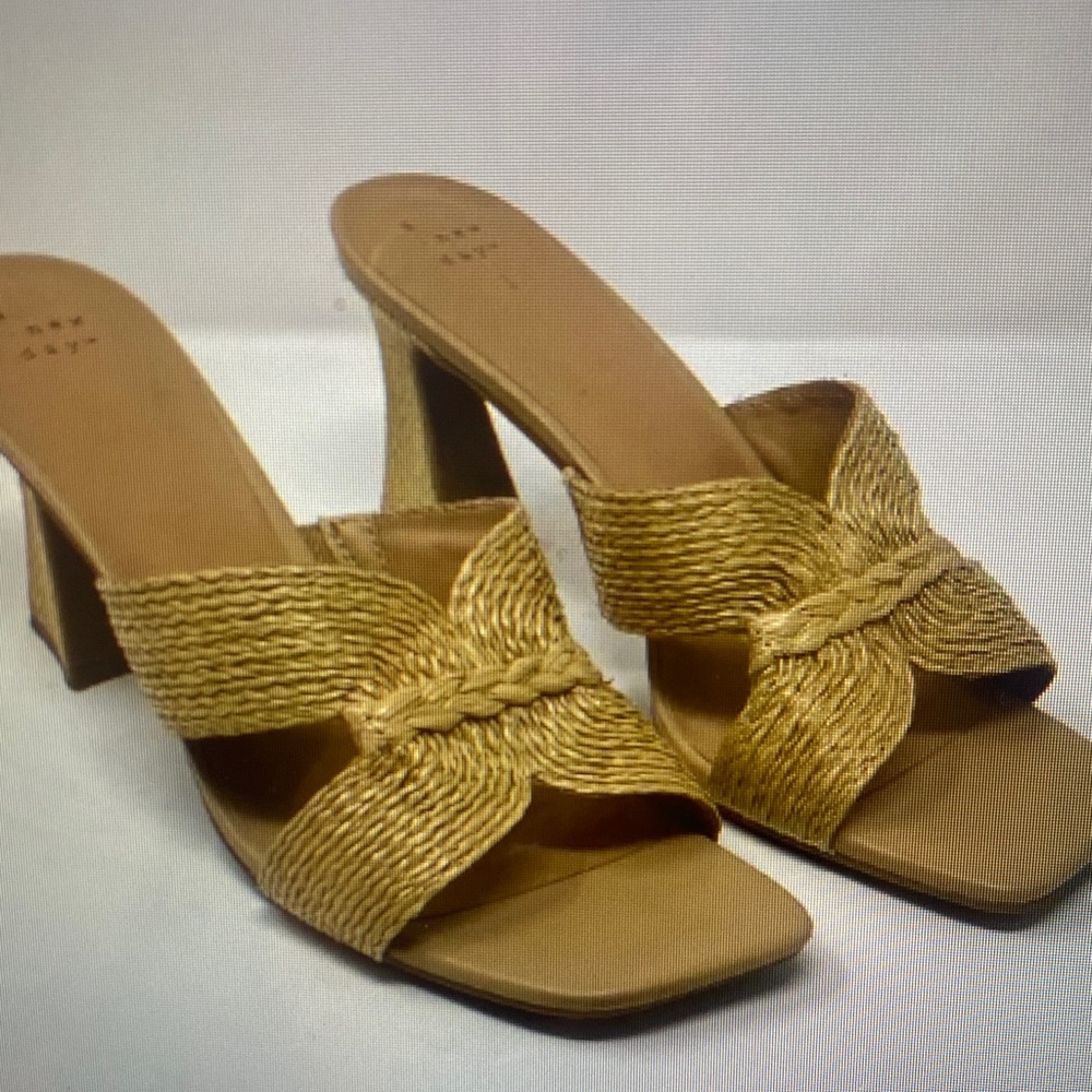 a new day Tan and Gold Heels